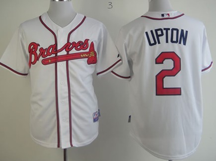 Atlanta Braves #2 B.J. Upton White Jersey