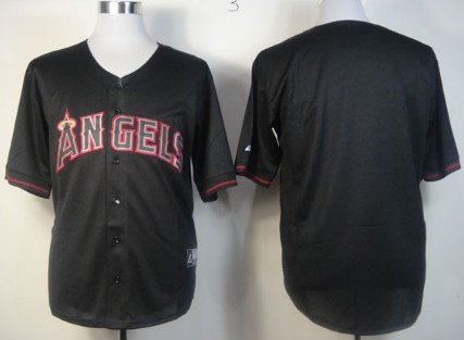 LA Angels of Anaheim Blank 2012 Black Fashion Jersey