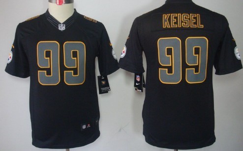 Nike Pittsburgh Steelers #99 Brett Keisel Black Impact Limited Kids Jersey