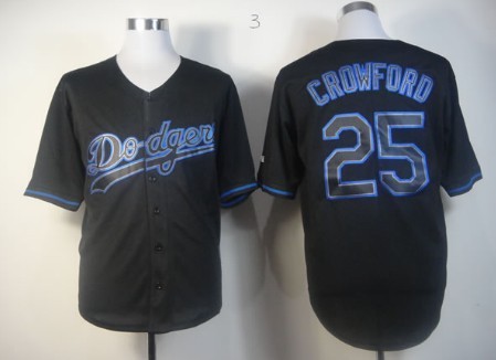 Los Angeles Dodgers #25 Carl Crawford 2012 Black Fashion Jersey