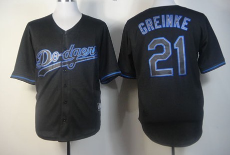 Los Angeles Dodgers #21 Zack Greinke 2012 Black Fashion Jersey