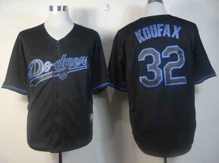 Los Angeles Dodgers #32 Sandy Koufax 2012 Black Fashion Jersey