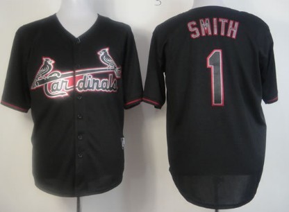 St. Louis Cardinals #1 Ozzie Smith 2012 Black Fashion Jersey