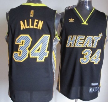 Miami Heat #34 Ray Allen Black Electricity Fashion Jersey