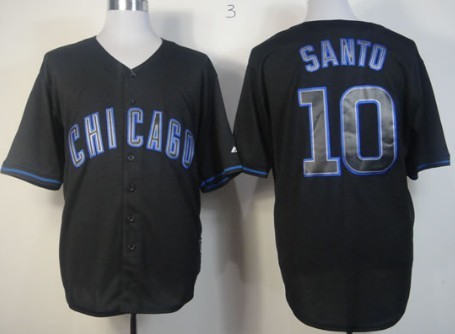 Chicago Cubs #10 Ron Santo 2012 Black Fashion Jersey