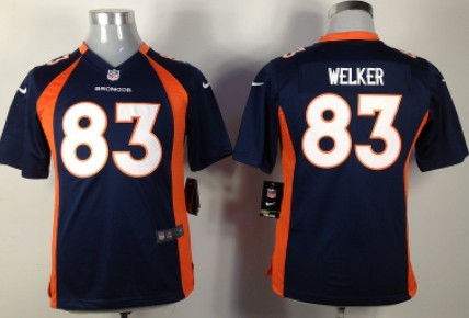 Nike Denver Broncos #83 Wes Welker Blue Game Kids Jersey