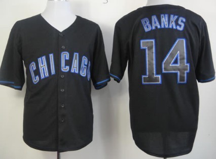 Chicago Cubs #14 Ernie Banks 2012 Black Fashion Jersey