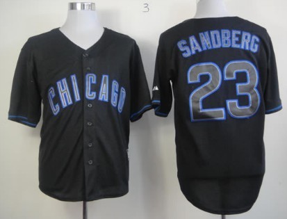 Chicago Cubs #23 Ryne Sandberg 2012 Black Fashion Jersey