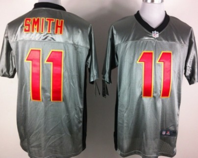 Nike Kansas City Chiefs #11 Alex Smith Gray Shadow Elite Jersey