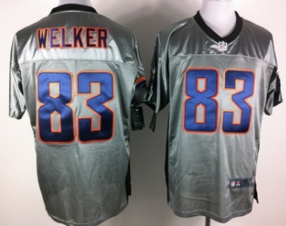 Nike Denver Broncos #83 Wes Welker Gray Shadow Elite Jersey