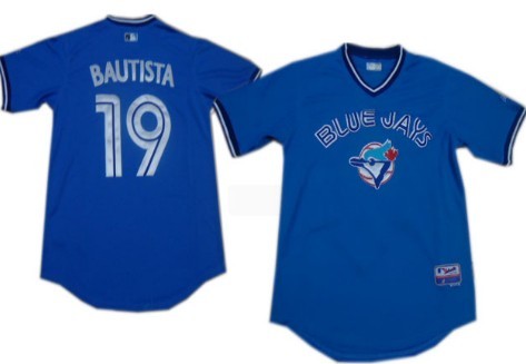 Toronto Blue Jays #19 Jose Bautista Light Blue Pullover Jersey