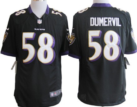 Nike Baltimore Ravens #58 Elvis Dumervil Black Limited Jersey