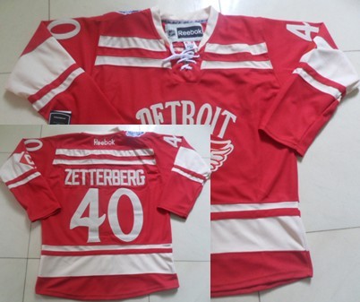 Detroit Red Wings #40 Henrik Zetterberg 2014 Winter Classic Red Jersey