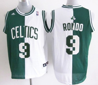 Boston Celtics #9 Rajon Rondo Revolution 30 Swingman Green/White Two Tone Jersey