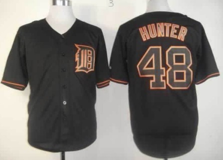 Detroit Tigers #48 Torii Hunter 2012 Black Fashion Jersey