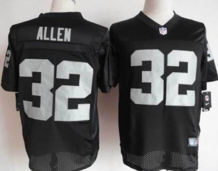 Nike Oakland Raiders #32 Marcus Allen Black Elite Jersey