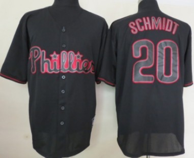 Philadelphia Phillies #20 Mike Schmidt 2012 Black Fashion Jersey