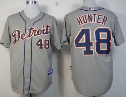 Detroit Tigers #48 Torii Hunter Gray Jersey