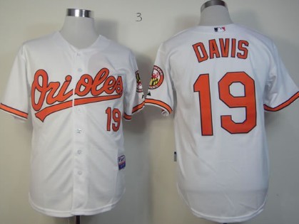 Baltimore Orioles #19 Chris Davis White Jersey