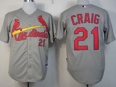 St. Louis Cardinals #21 Allen Craig Gray Jersey