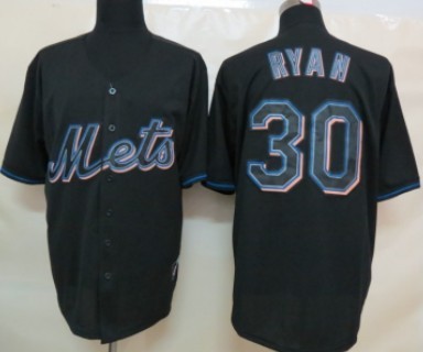 New York Mets #30 Nolan Ryan 2012 Black Fashion Jersey