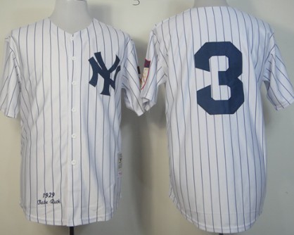 New York Yankees #3 Babe Ruth White Throwback Jersey