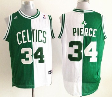 Boston Celtics #34 Paul Pierce Revolution 30 Swingman Green/White Two Tone Jersey