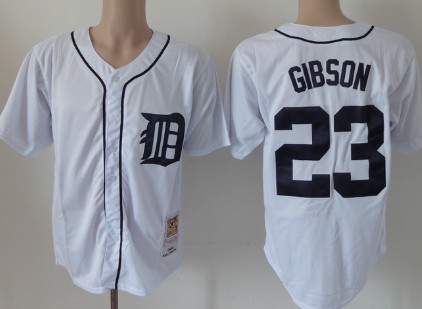 Detroit Tigers #23 Kirk Gibson White Throwback Jersey
