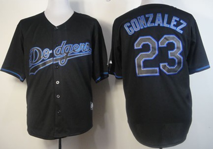 Los Angeles Dodgers #23 Adrian Gonzalez 2012 Black Fashion Jersey