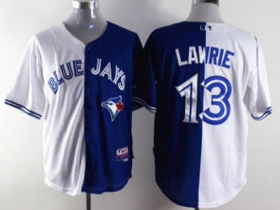 Toronto Blue Jays #13 Brett Lawrie White/Blue Two Tone Jersey
