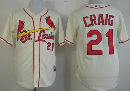 St. Louis Cardinals #21 Allen Craig Cream Jersey