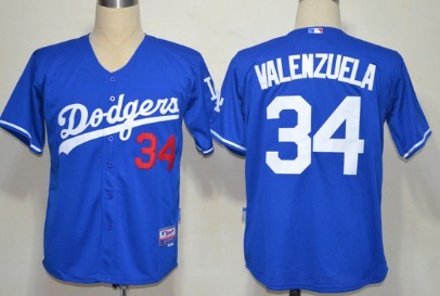Los Angeles Dodgers #34 Fernando Valenzuela Blue Jersey