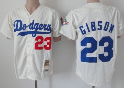 Los Angeles Dodgers #23 Kirk Gibson Cream Throwback Jersey