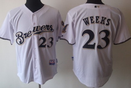Milwaukee Brewers #23 Rickie Weeks White Jersey