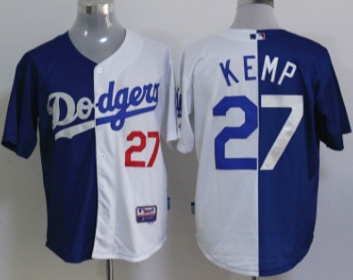 Los Angeles Dodgers #27 Matt Kemp Blue/White Two Tone Jersey