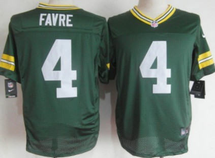 Nike Green Bay Packers #4 Brett Favre Green Elite Jersey