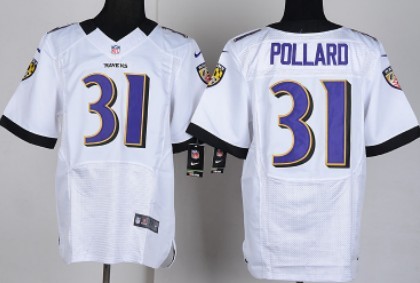 Nike Baltimore Ravens #31 Bernard Pollard White Elite Jersey