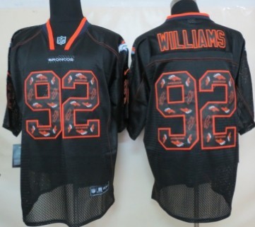 Nike Denver Broncos #92 Sylvester Williams Lights Out Black Ornamented Elite Jersey