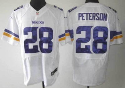 Nike Minnesota Vikings #28 Adrian Peterson 2013 White Elite Jersey