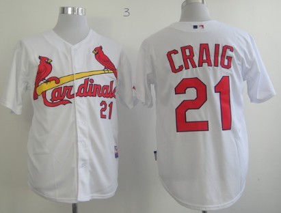 St. Louis Cardinals #21 Allen Craig White Jersey