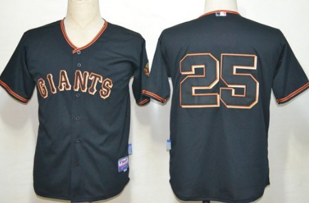 San Francisco Giants #25 Barry Bonds Black Jersey