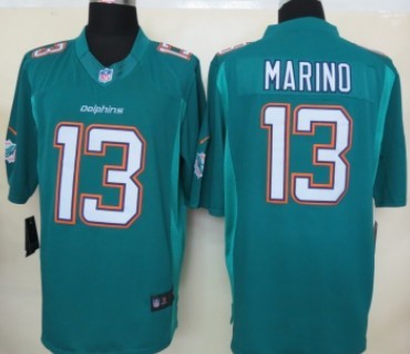 Nike Miami Dolphins #13 Dan Marino 2013 Green Limited Jersey