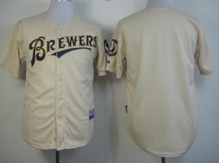 Milwaukee Brewers Blank 2013 Cream Jersey