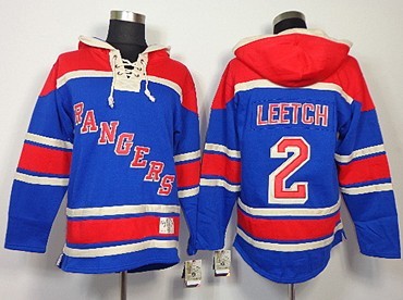 Old Time Hockey New York Rangers #2 Brian Leetch Light Blue Hoodie