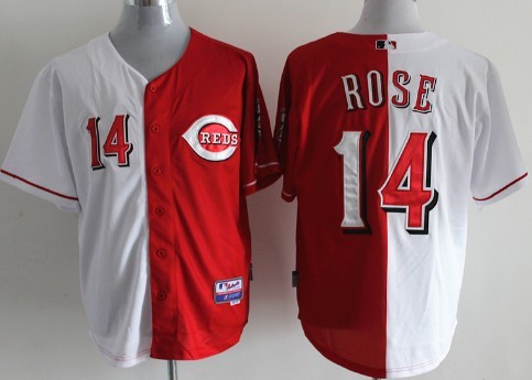 Cincinnati Reds #14 Pete Rose White/Red Two Tone Jersey