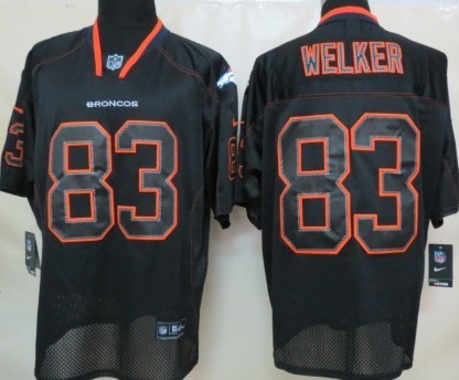 Nike Denver Broncos #83 Wes Welker Lights Out Black Elite Jersey