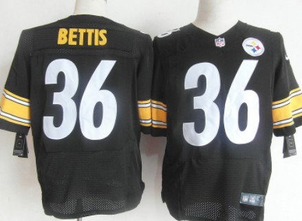 Nike Pittsburgh Steelers #36 Jerome Bettis Black Elite Jersey