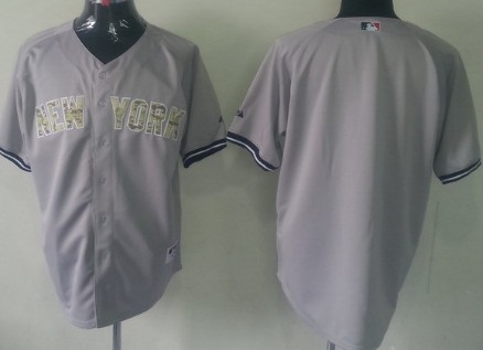 New York Yankees Blank Gray With Camo Jersey