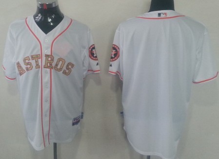 Houston Astros Blank White With Camo Jersey