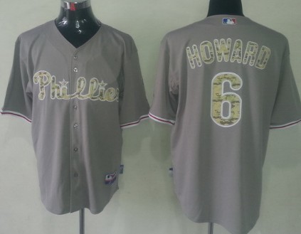 Philadelphia Phillies #6 Ryan Howard Gray With Camo Jersey